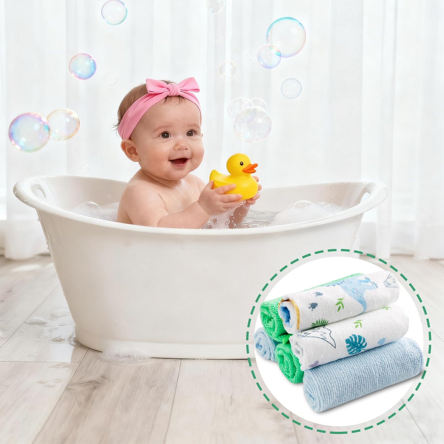 Dinosaurs Trees 9x9 Baby Washcloths