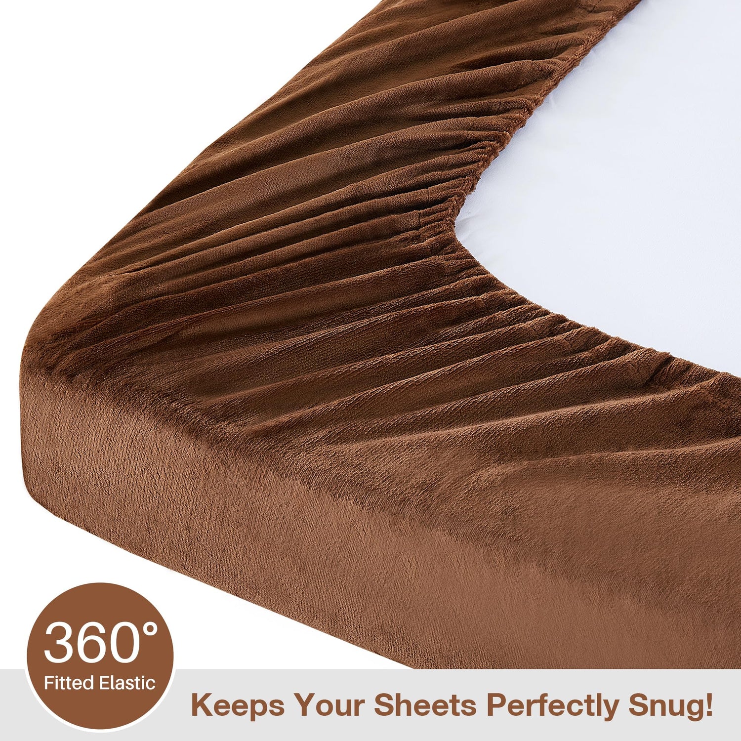 Maillard Brown Printed Micro Fleece Bed Sheet Set
