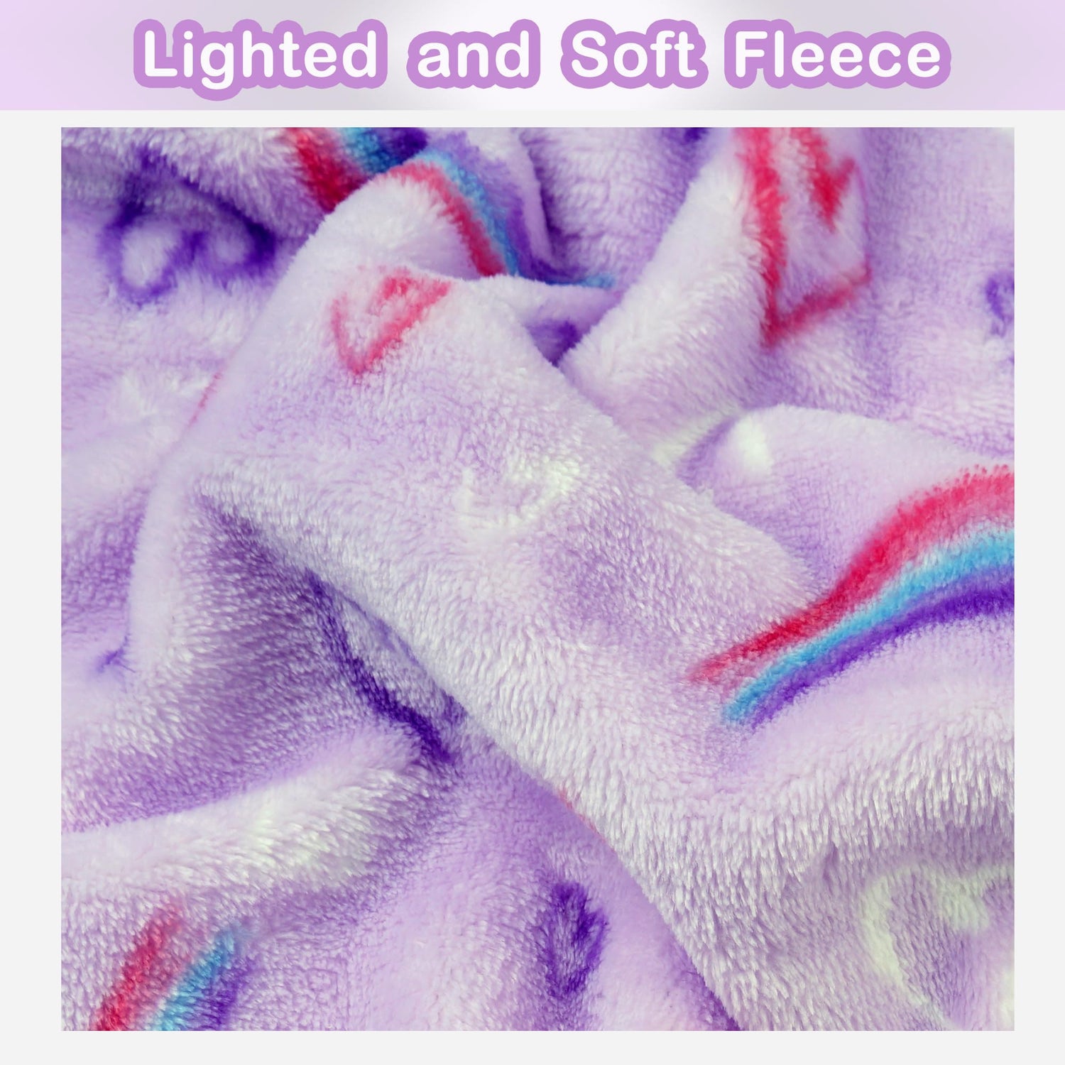 Purple Rainbow Kids Throw Blanket for Boys and Girls Soft Cozy Flannel