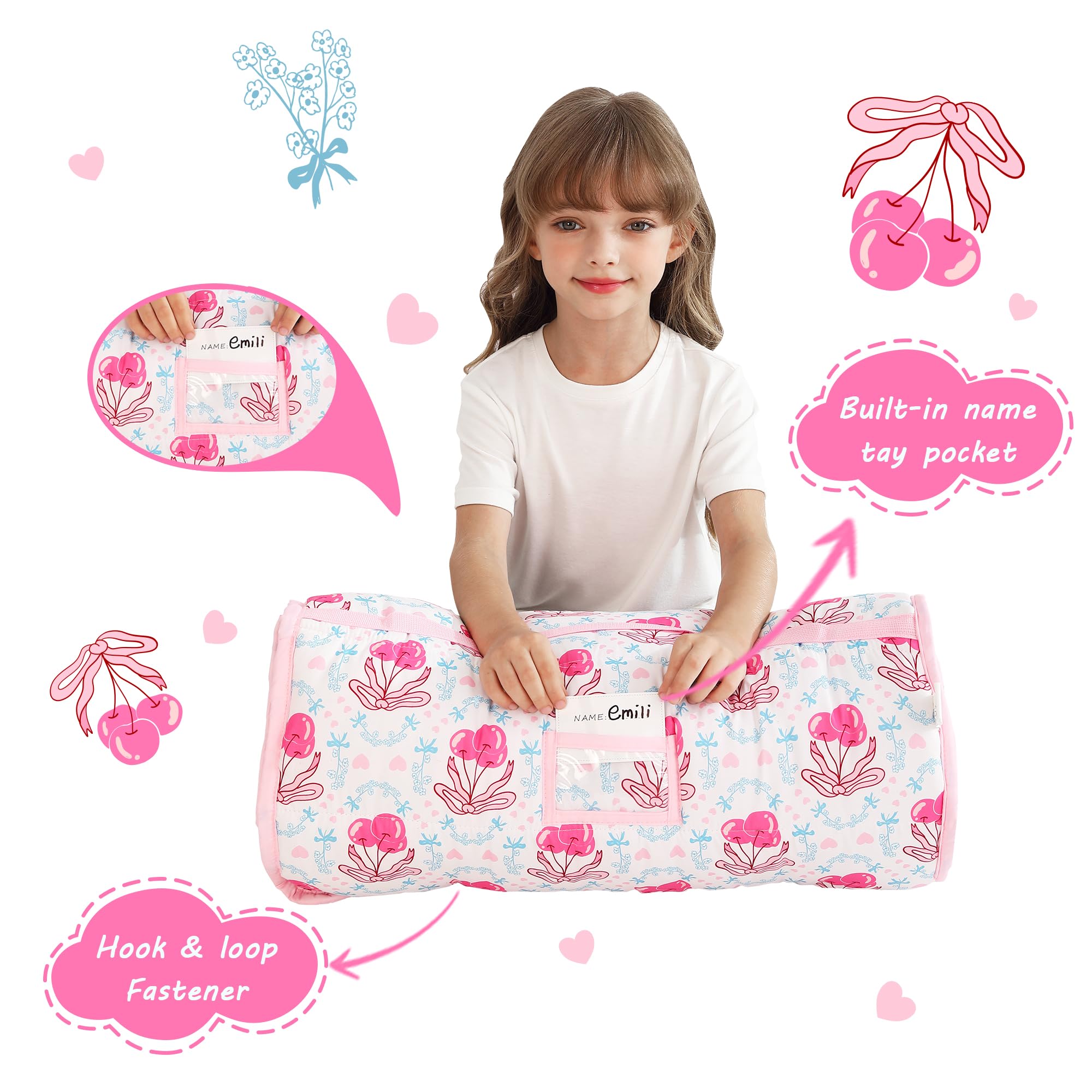 Cozy Comfort Nap Mat - Pink Cherry