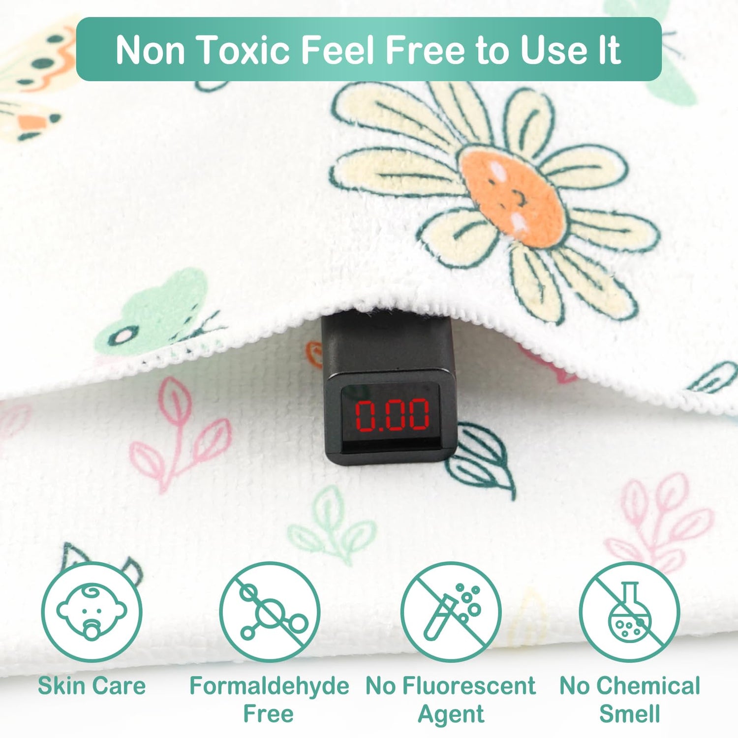 Green-butterfly 9x9 Baby Washcloths