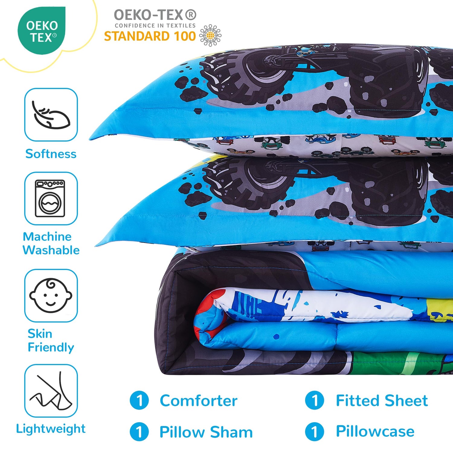 Off - Road Truck Kids Comforter Sets for Boys