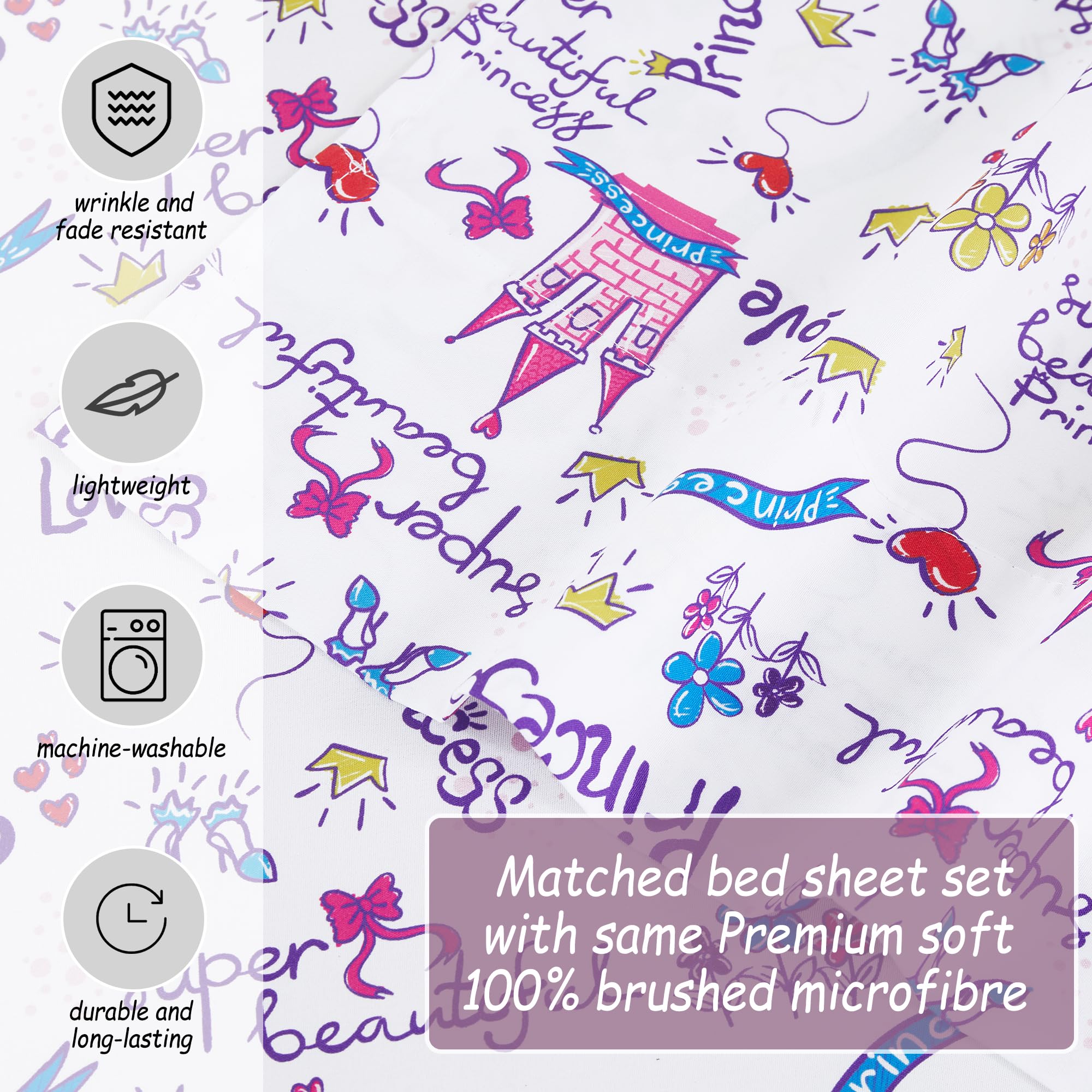 Castle Crystal Shoes Kids Bed Sheet Set