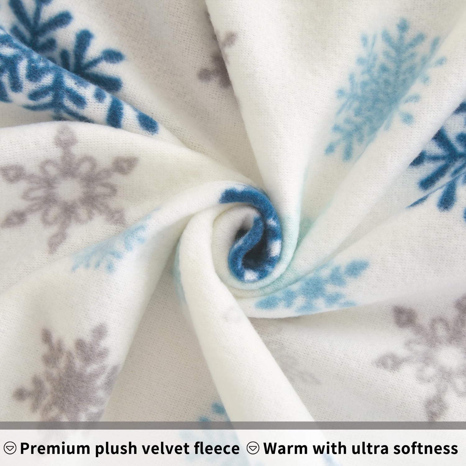 Snowflake Printed Micro Fleece Bed Sheet Set