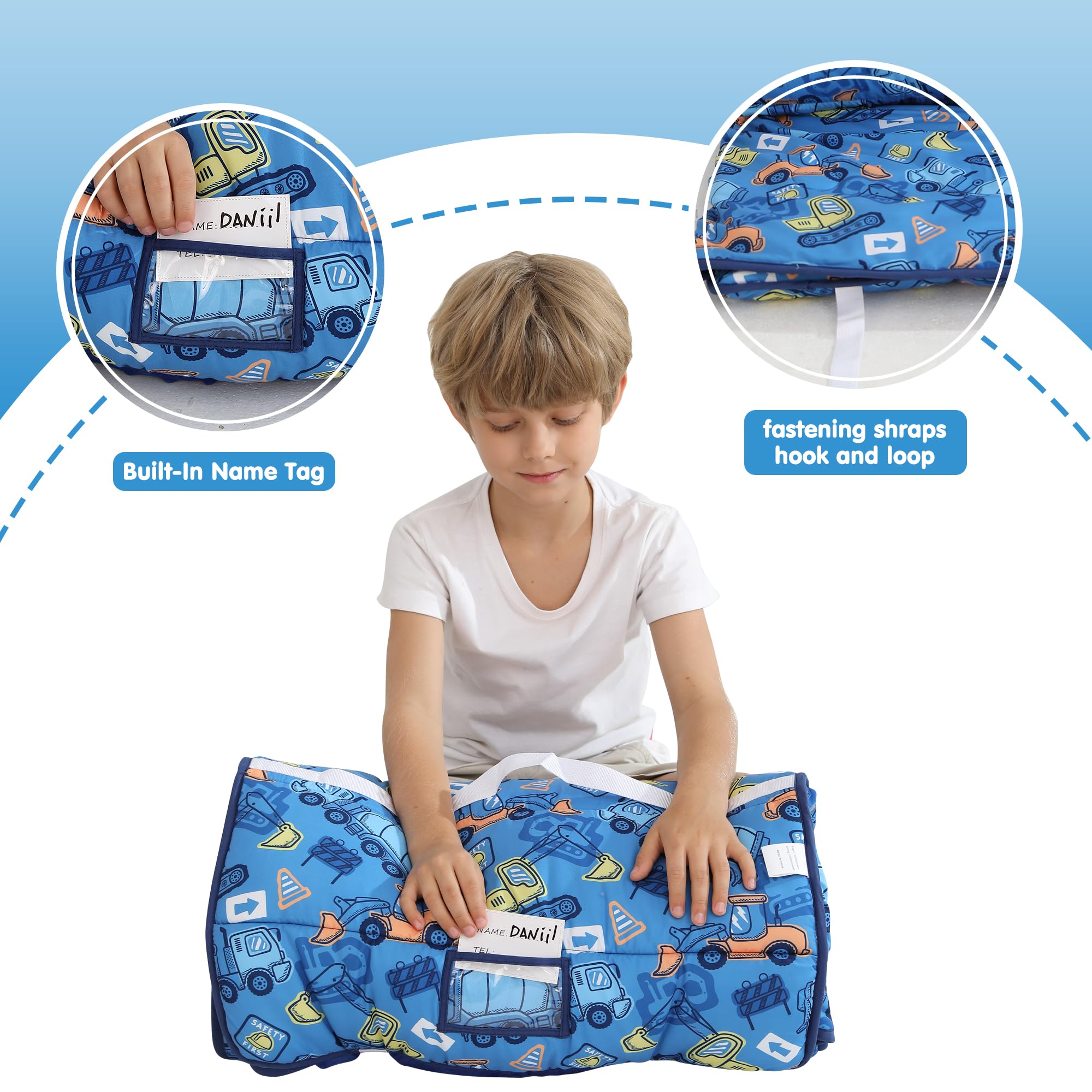 Cozy Comfort Nap Mat - Blue Car