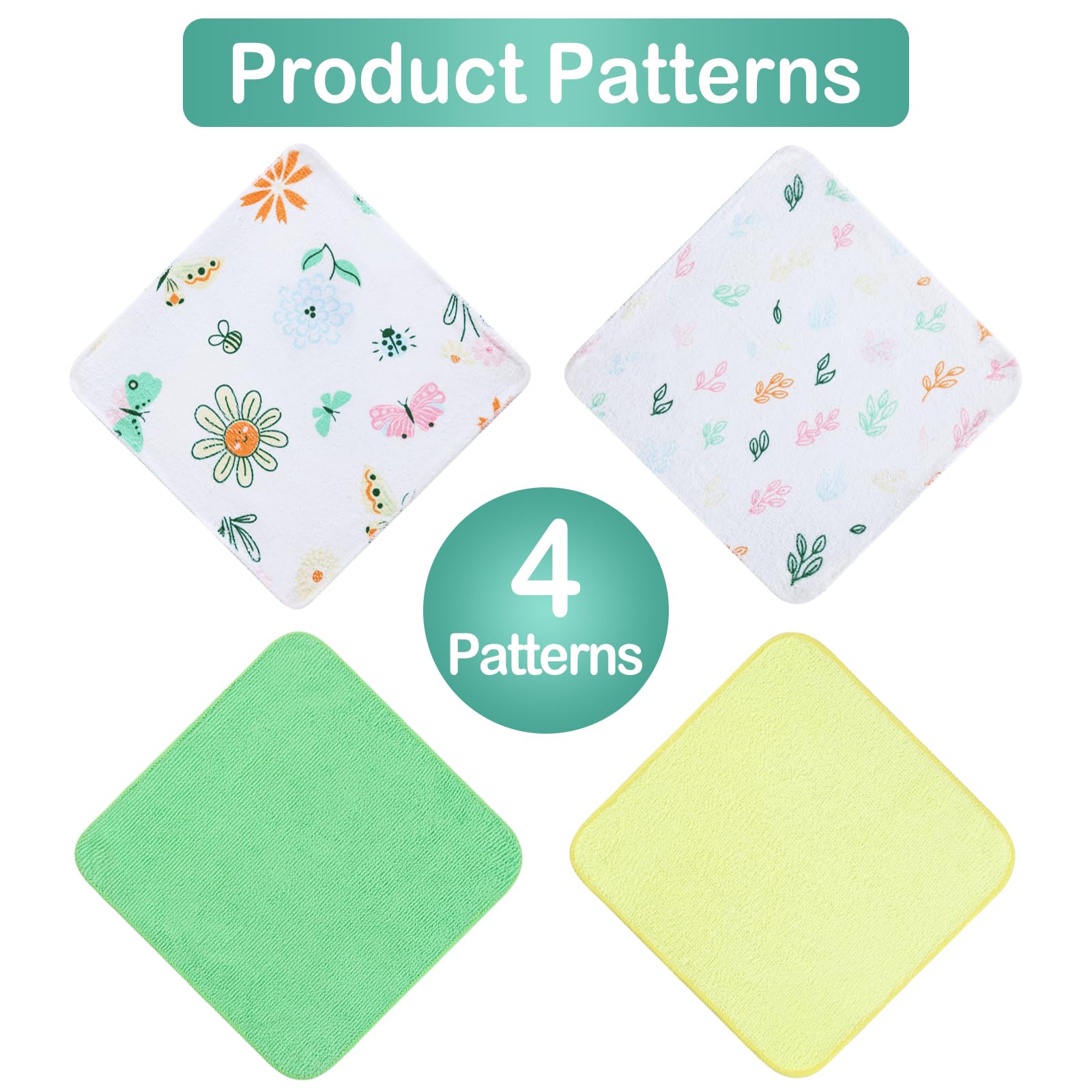 Green-butterfly 9x9 Baby Washcloths