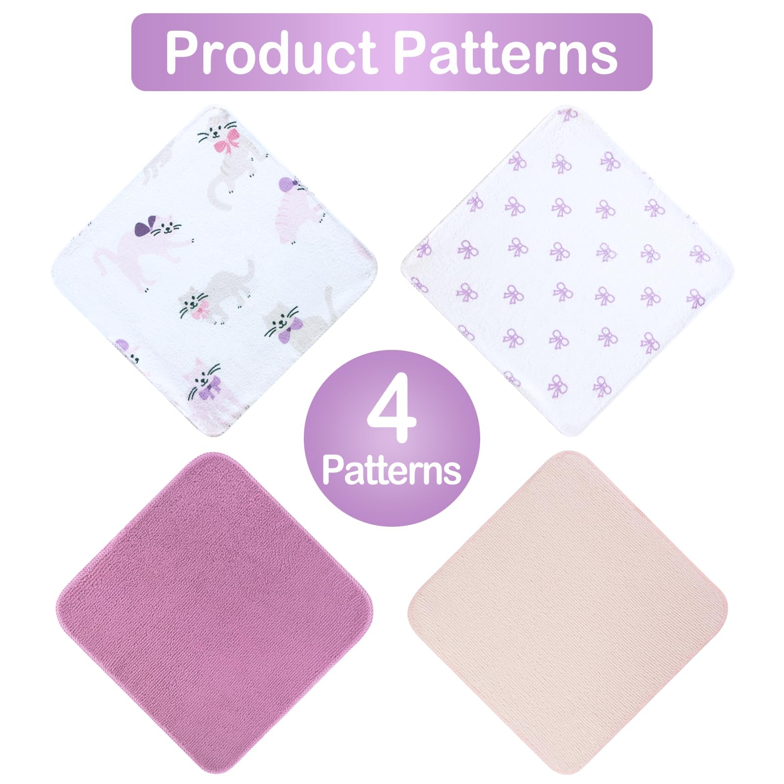 Purple-cat 9x9 Baby Washcloths