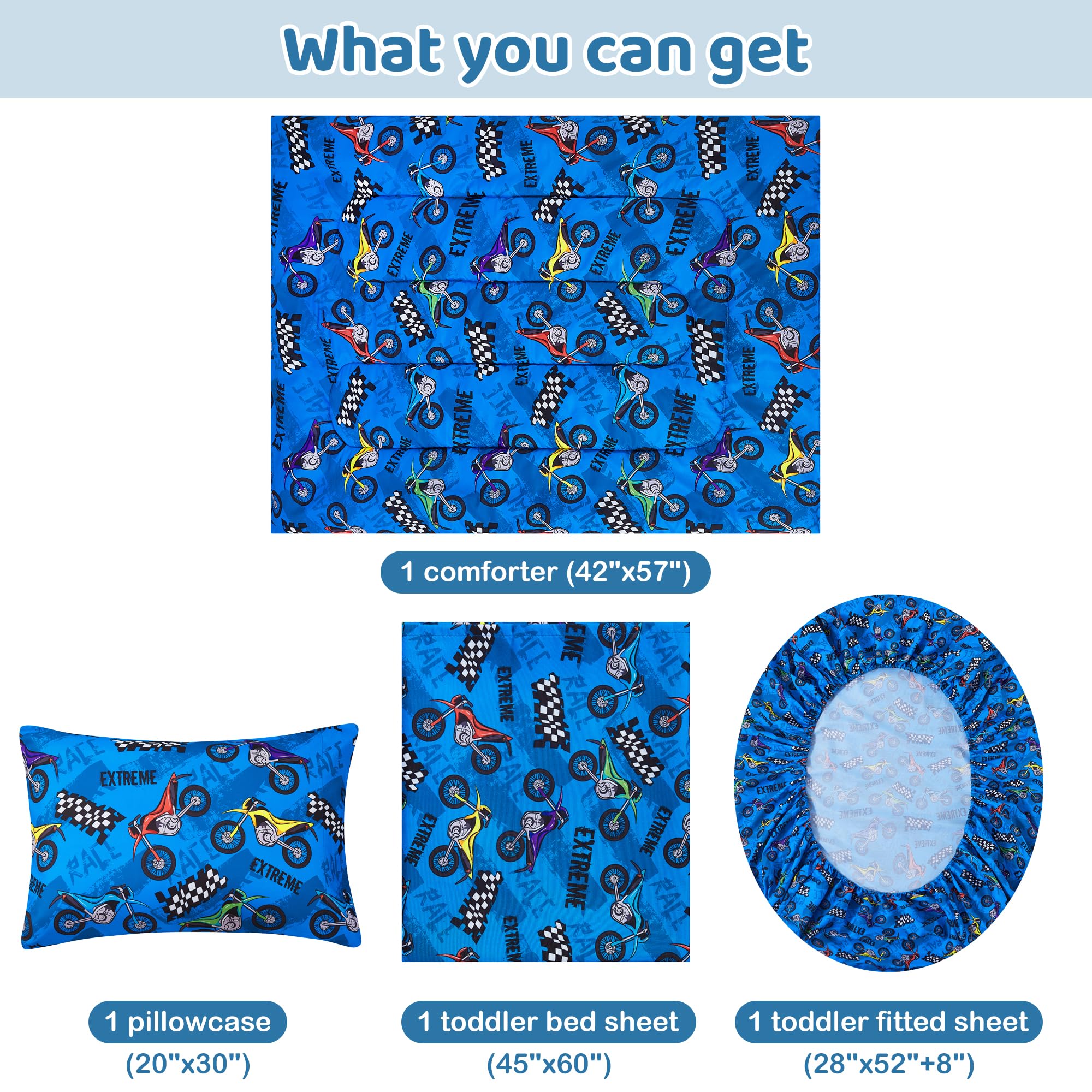 Motorcycle Comforter Set– 4 Piece