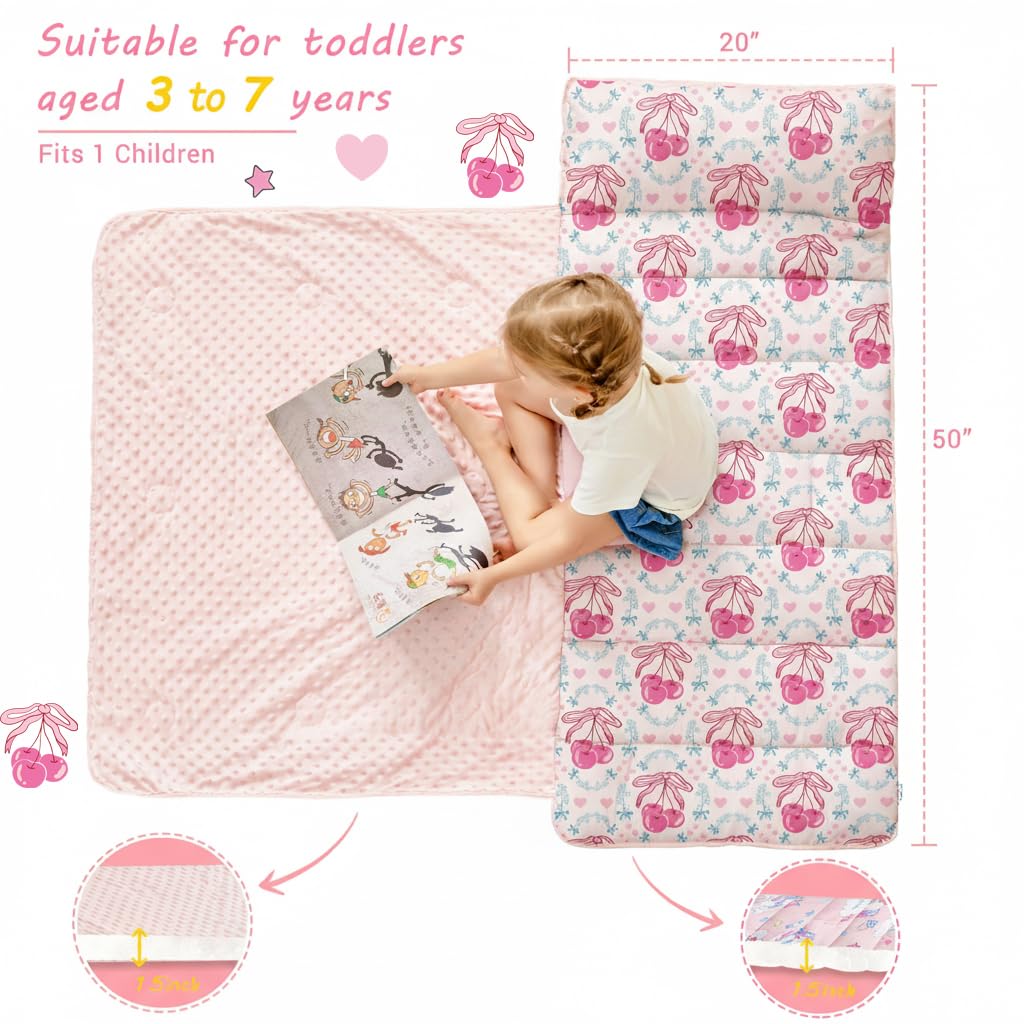 Cozy Comfort Nap Mat - Pink Cherry