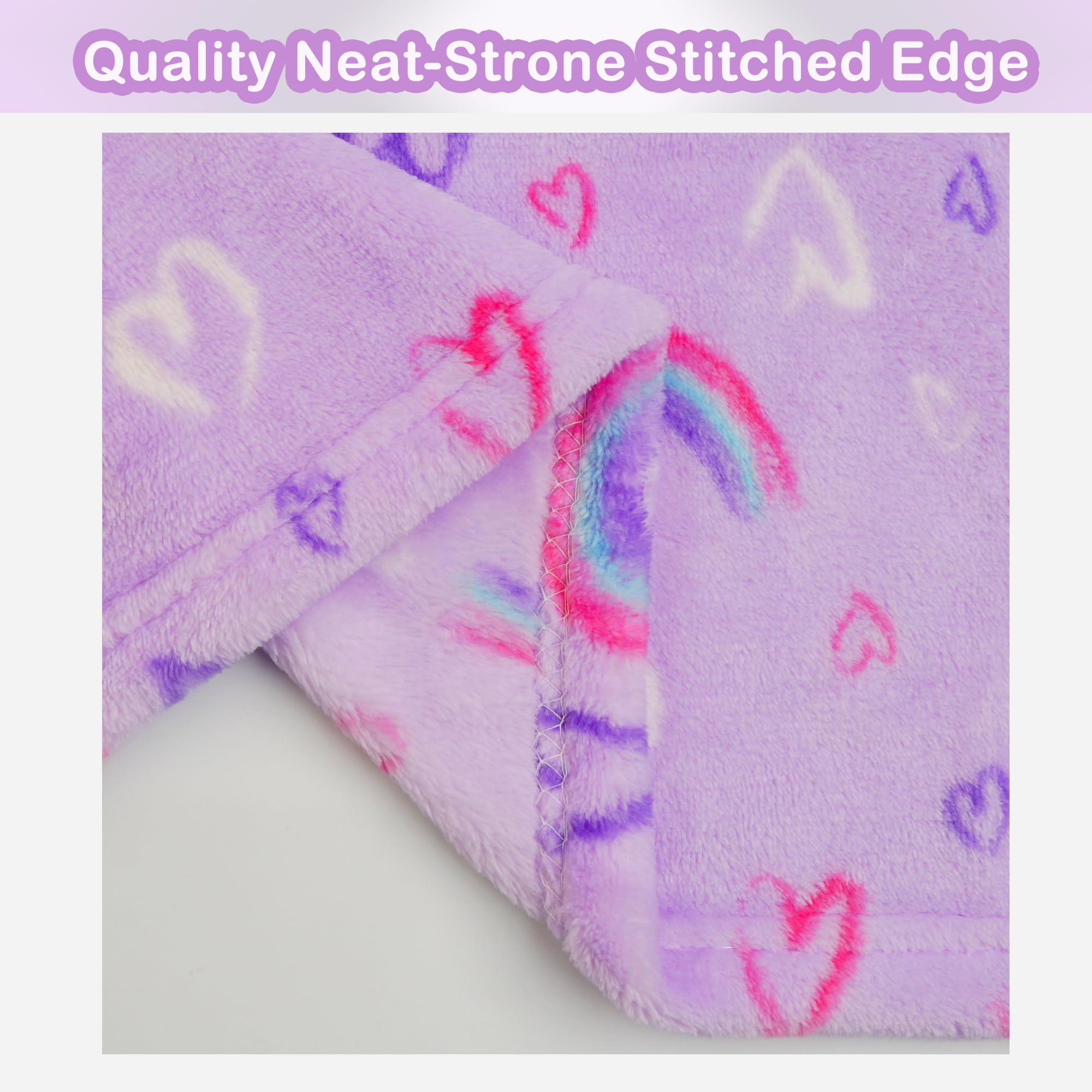 Purple Rainbow Kids Throw Blanket for Boys and Girls Soft Cozy Flannel