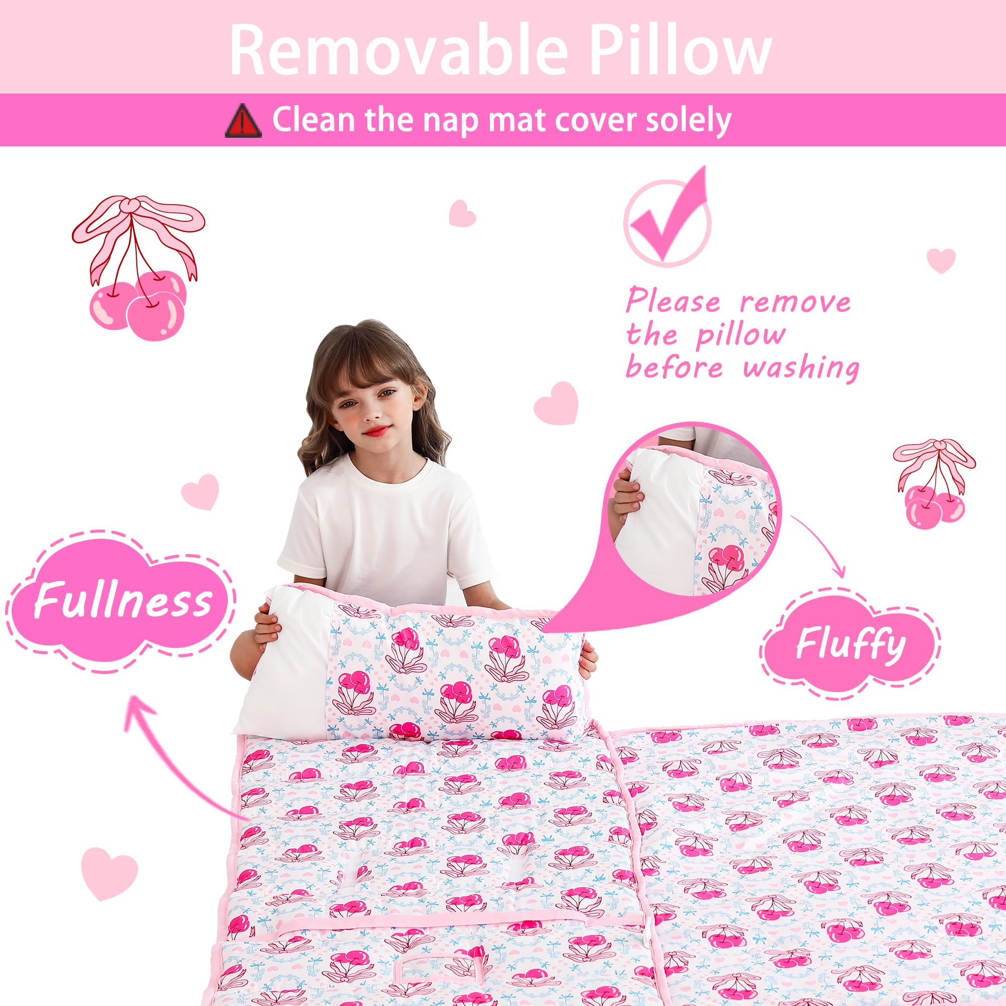 Cozy Comfort Nap Mat - Pink Cherry