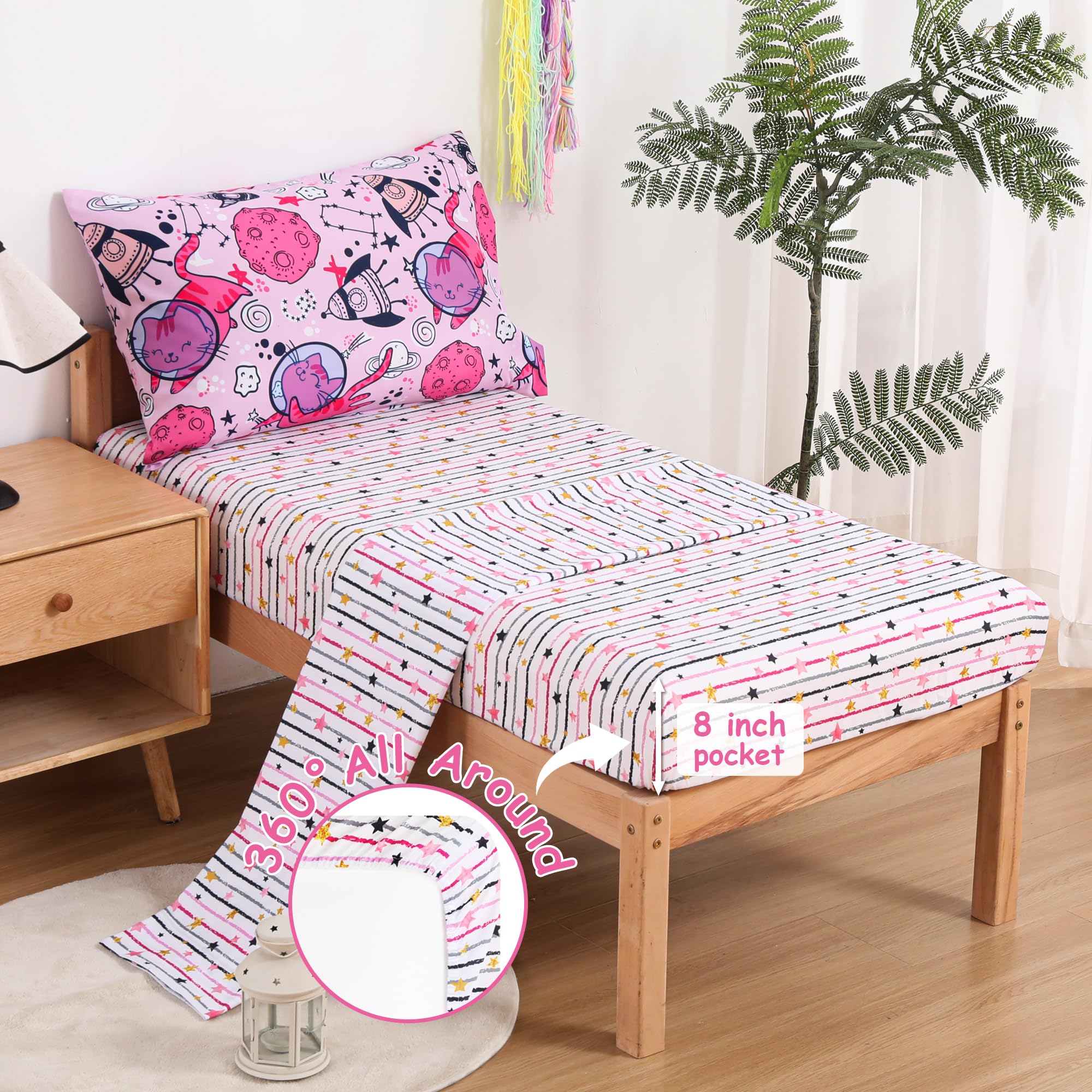 Space Cat Toddler Comforter Set– 4 Piece