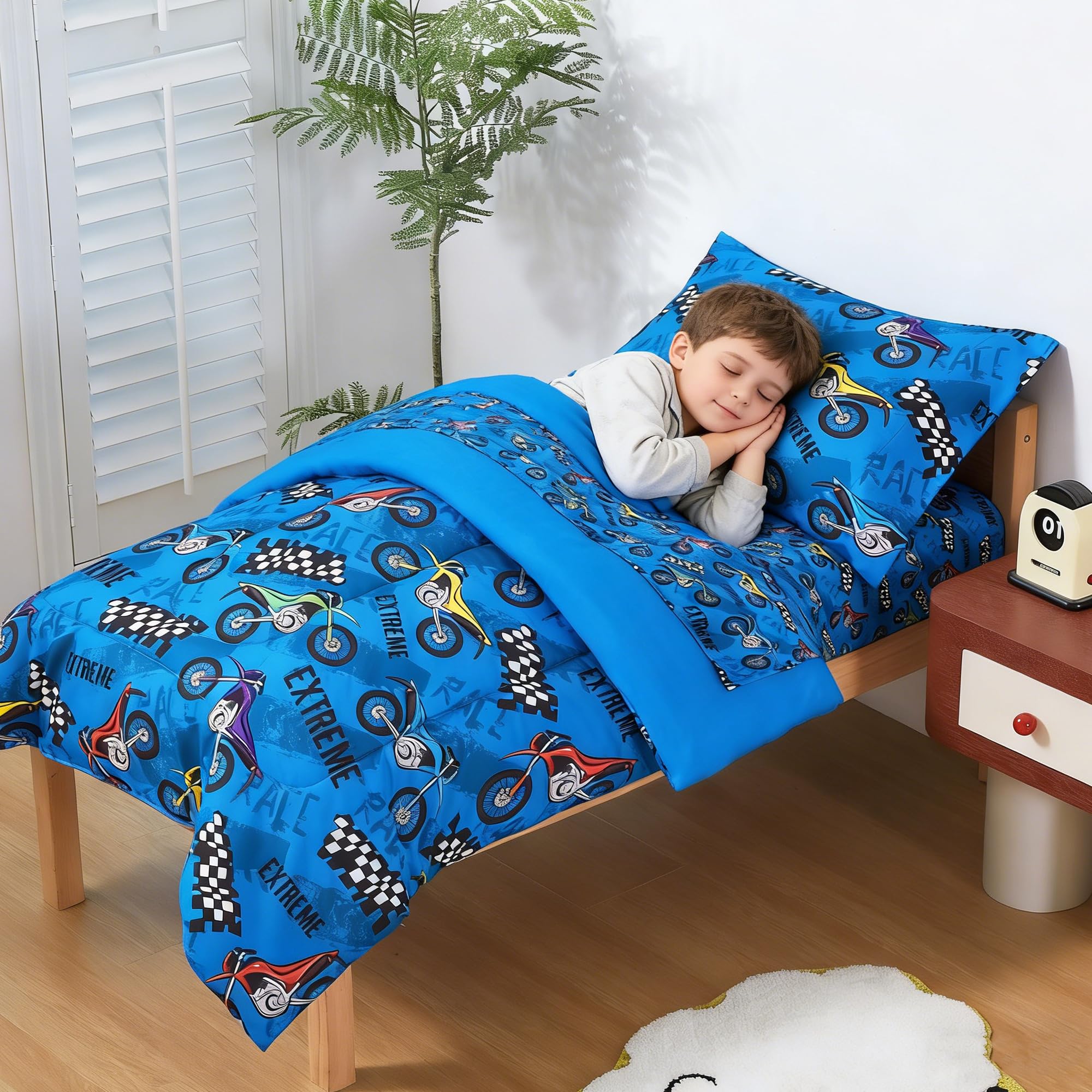 Motorcycle Comforter Set– 4 Piece