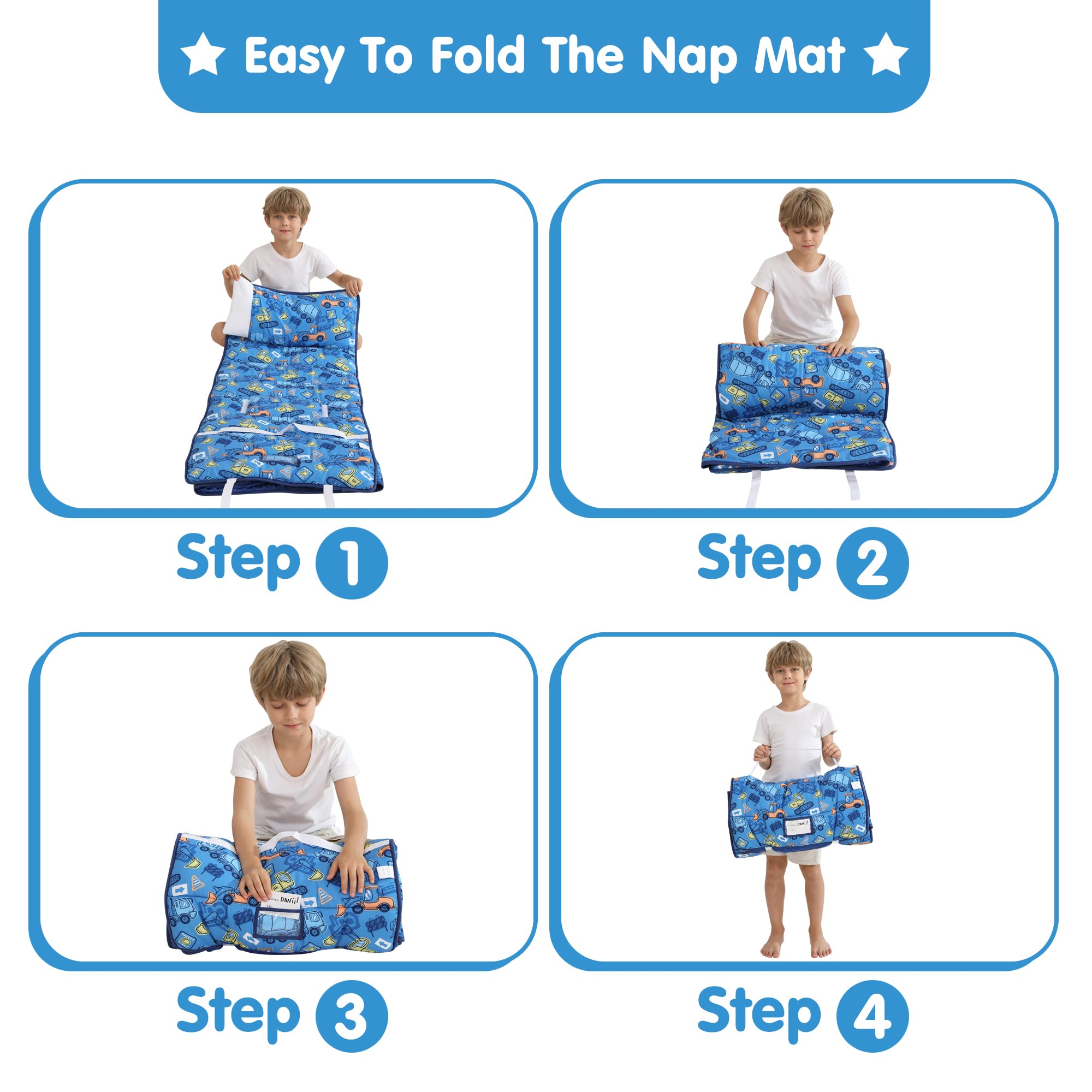 Cozy Comfort Nap Mat - Blue Car