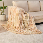 Light Beige Warm Fuzzy Faux Fur Blanket