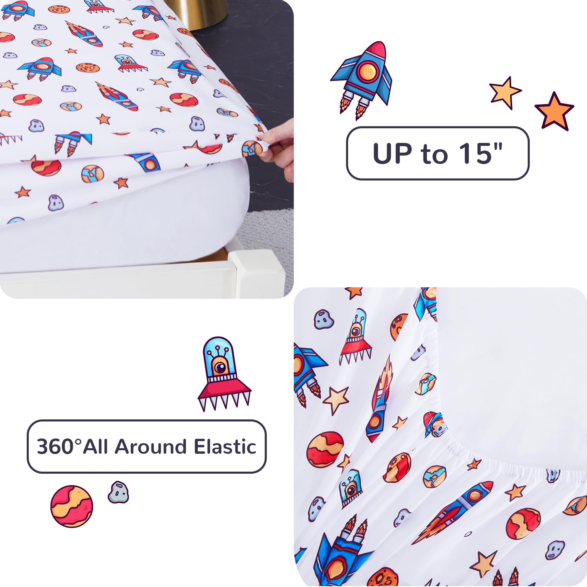 Space Astronaut Kids Comforter Sets– 5 or 7 Piece Options