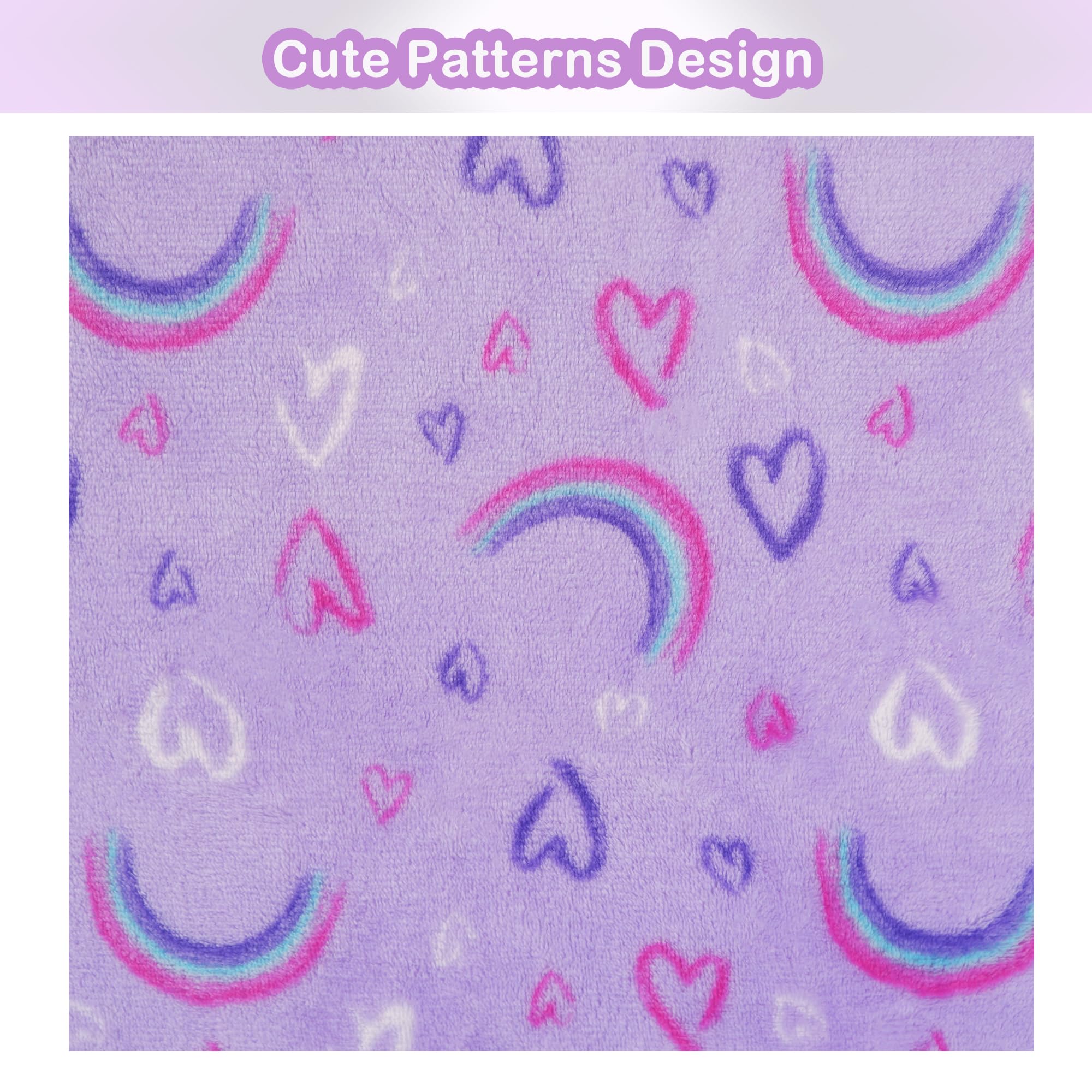 Purple Rainbow Kids Throw Blanket for Boys and Girls Soft Cozy Flannel