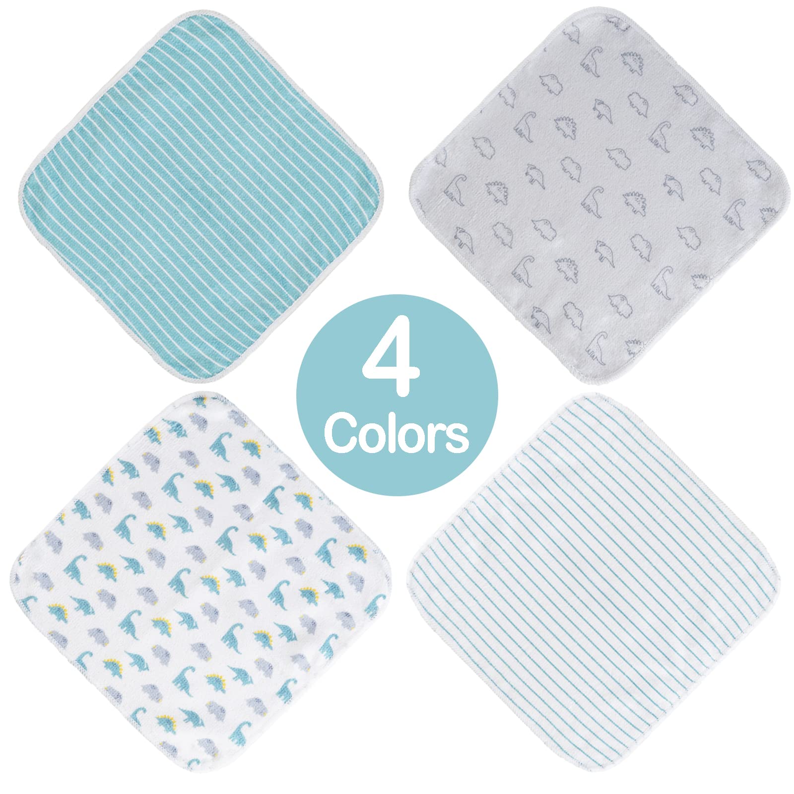 9x9 Dinosaur Baby Washcloths
