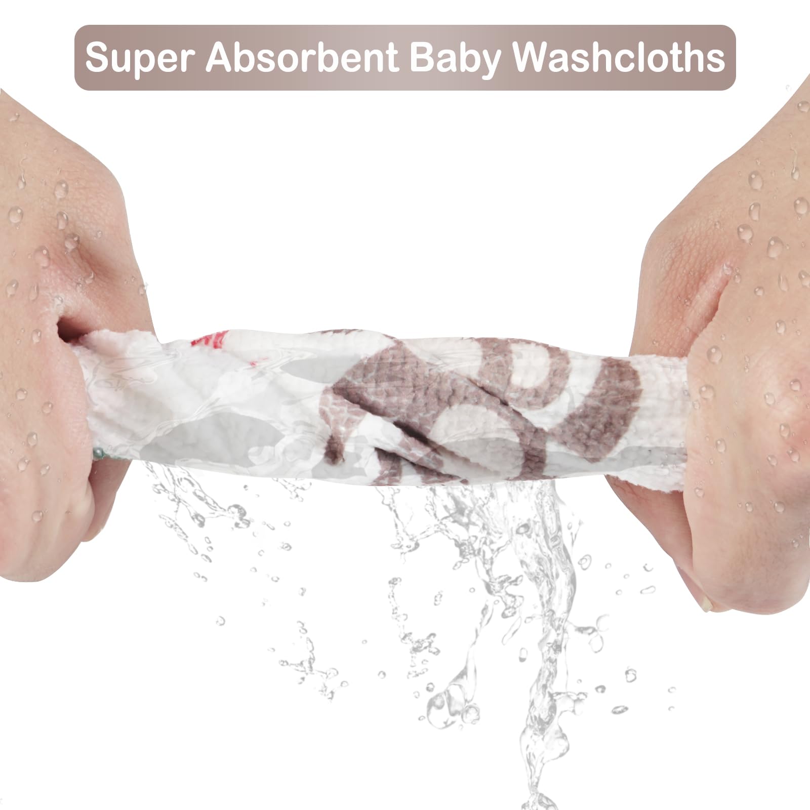 Animals 9x9 Baby Washcloths