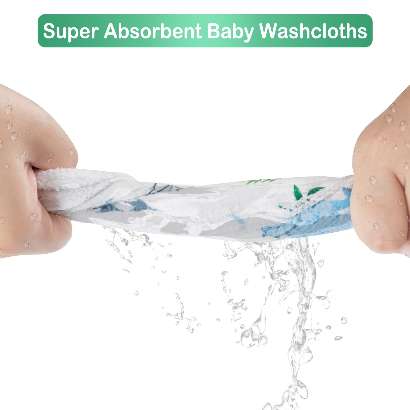 Dinosaurs Trees 9x9 Baby Washcloths