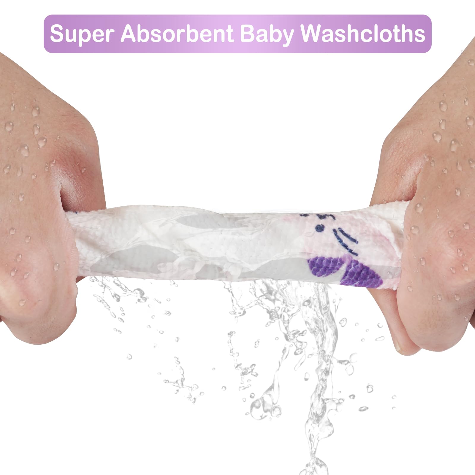 Purple-cat 9x9 Baby Washcloths