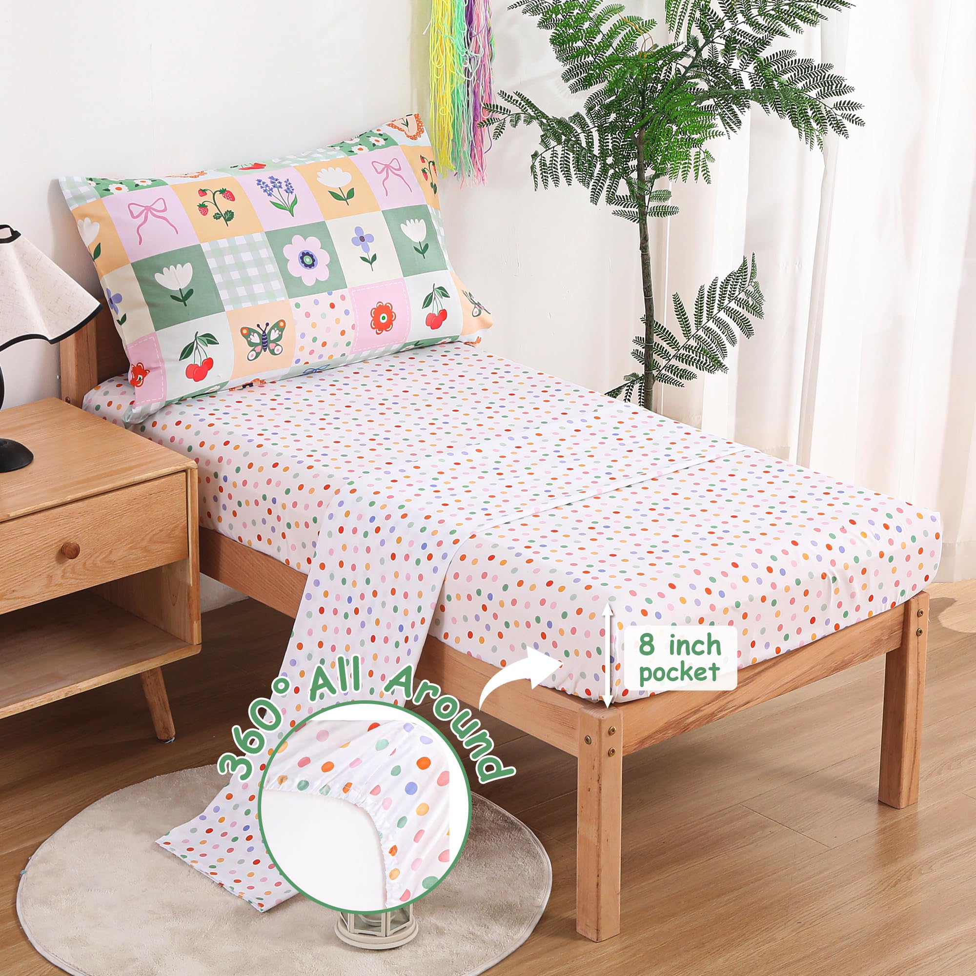 Floral Butterfly Toddler Comforter Set– 4 Piece
