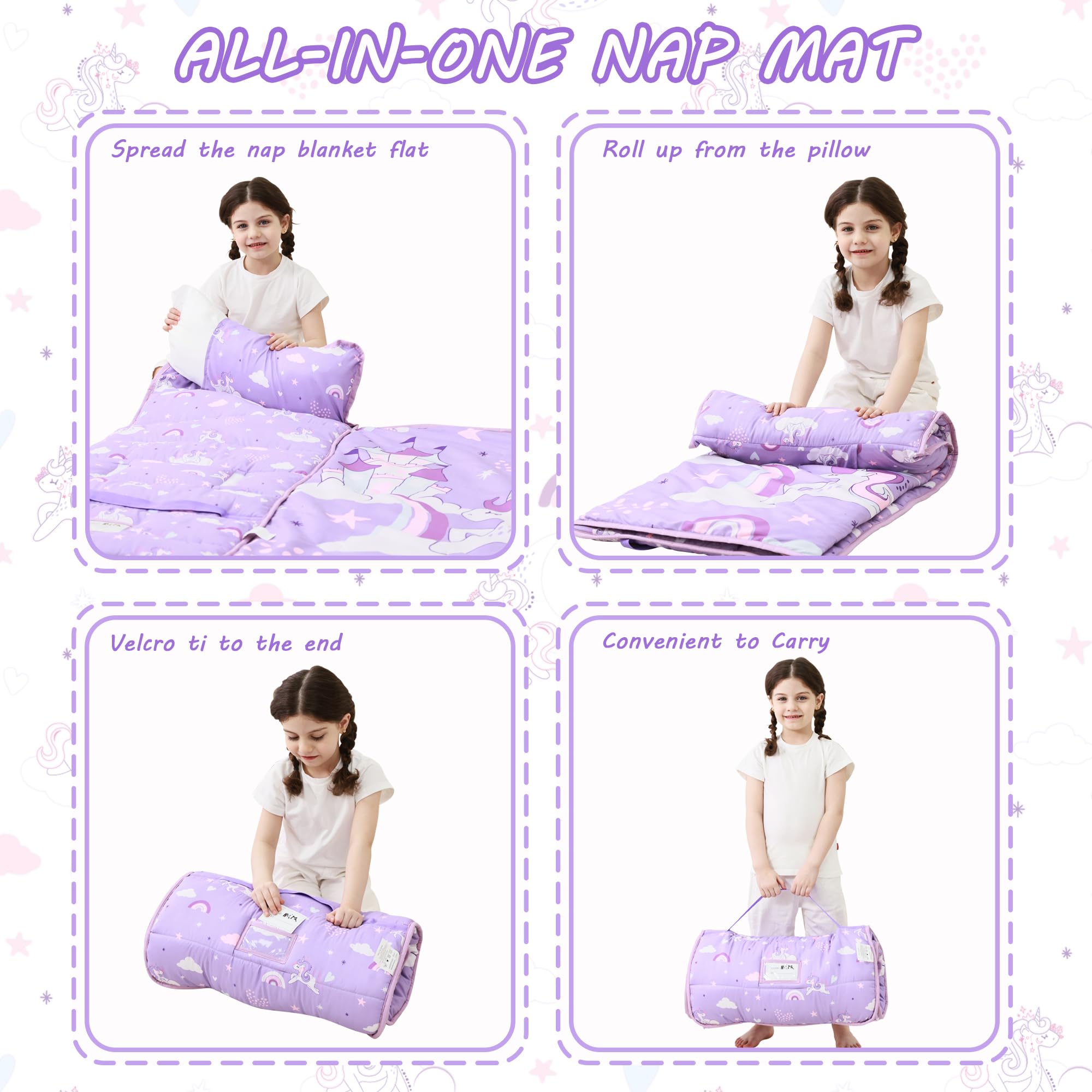 Cozy Comfort Nap Mat - Dreamy Unicorn Castle