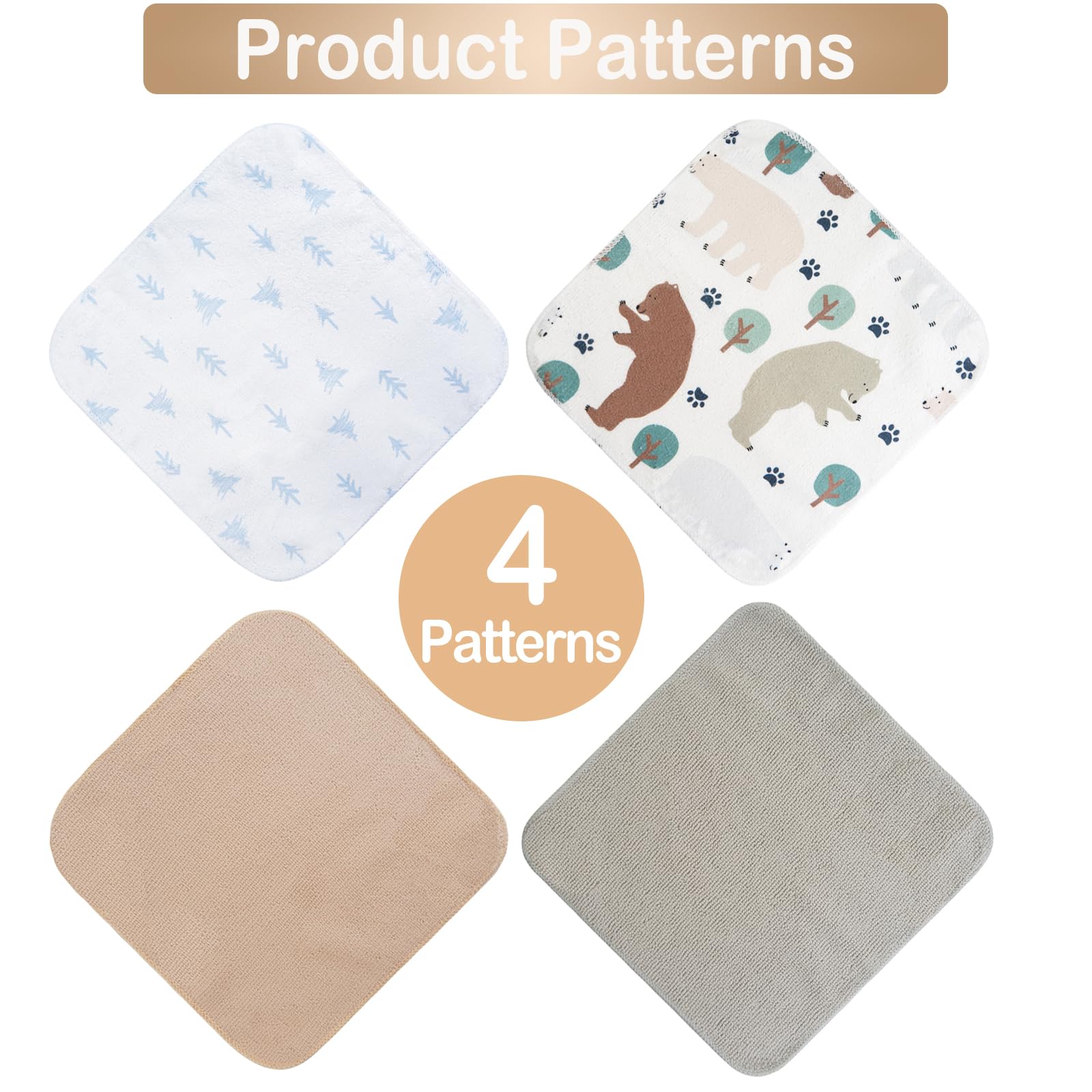 Bear 9x9 Baby Washcloths