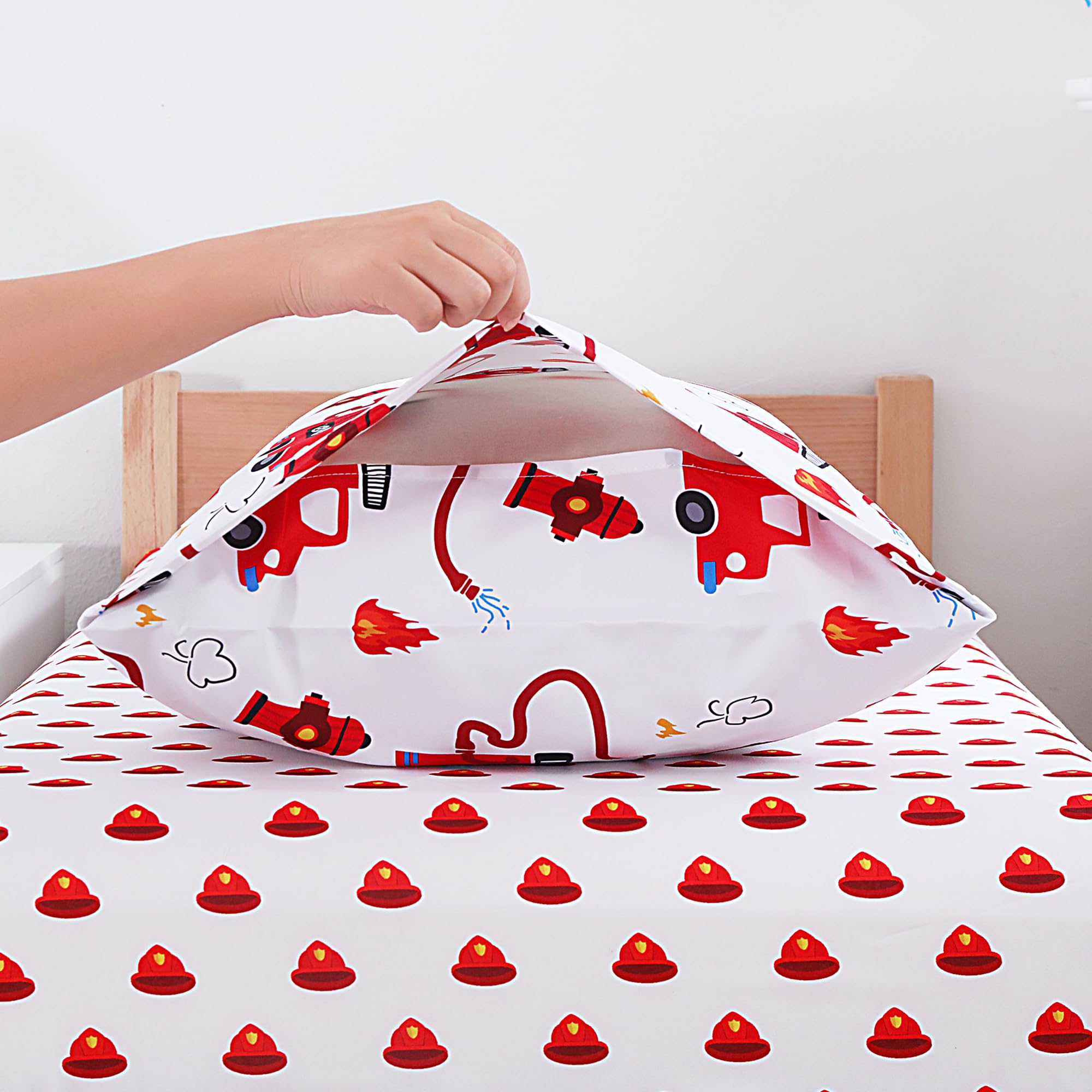 Fire Truck Toddler Comforter Set– 4 Piece