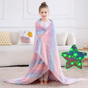 Multicolor Glow Star Kids Throw Blanket for Boys and Girls Soft Cozy Flannel
