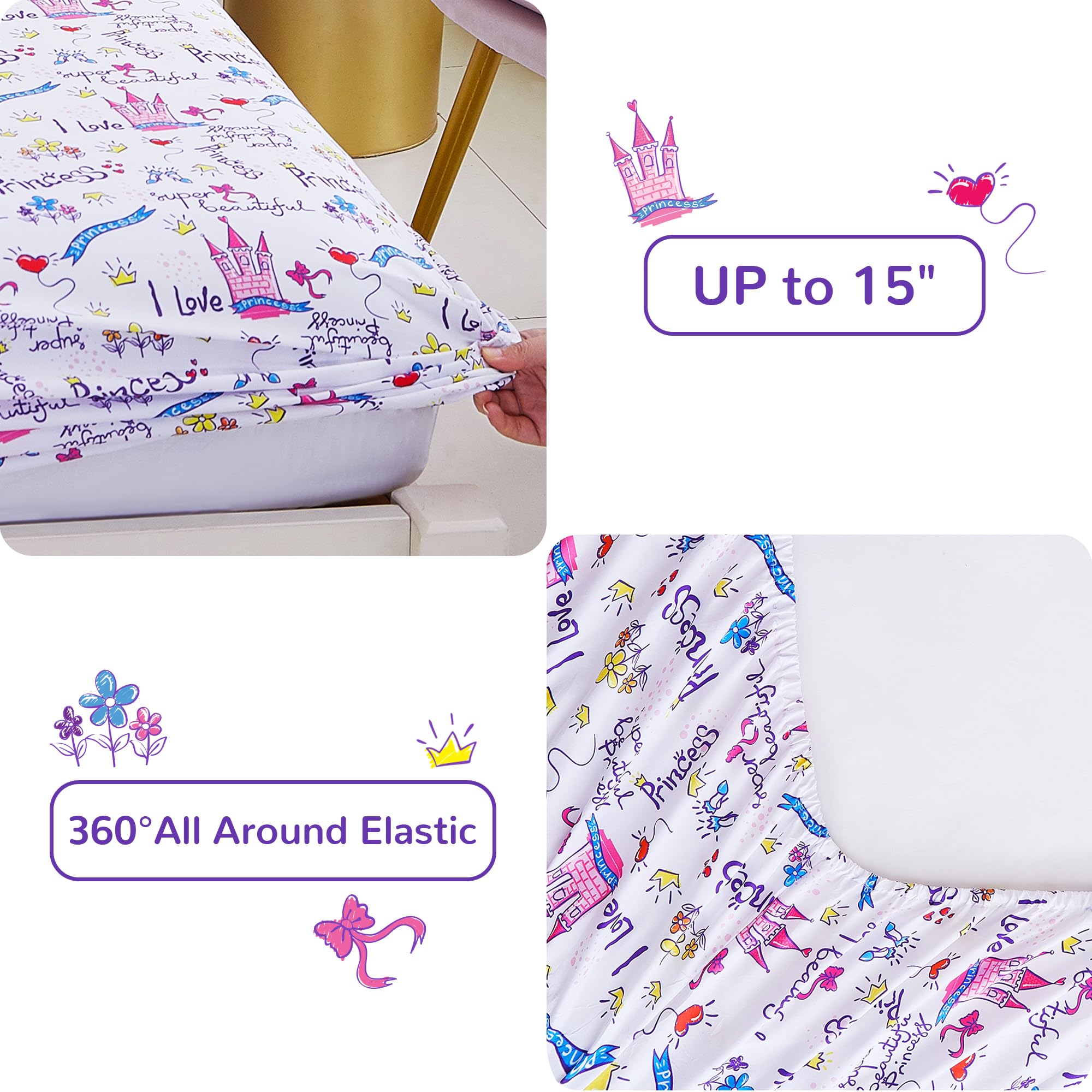 Enchanted Rainbow Castle Kids Comforter Sets– 5 or 7 Piece Options