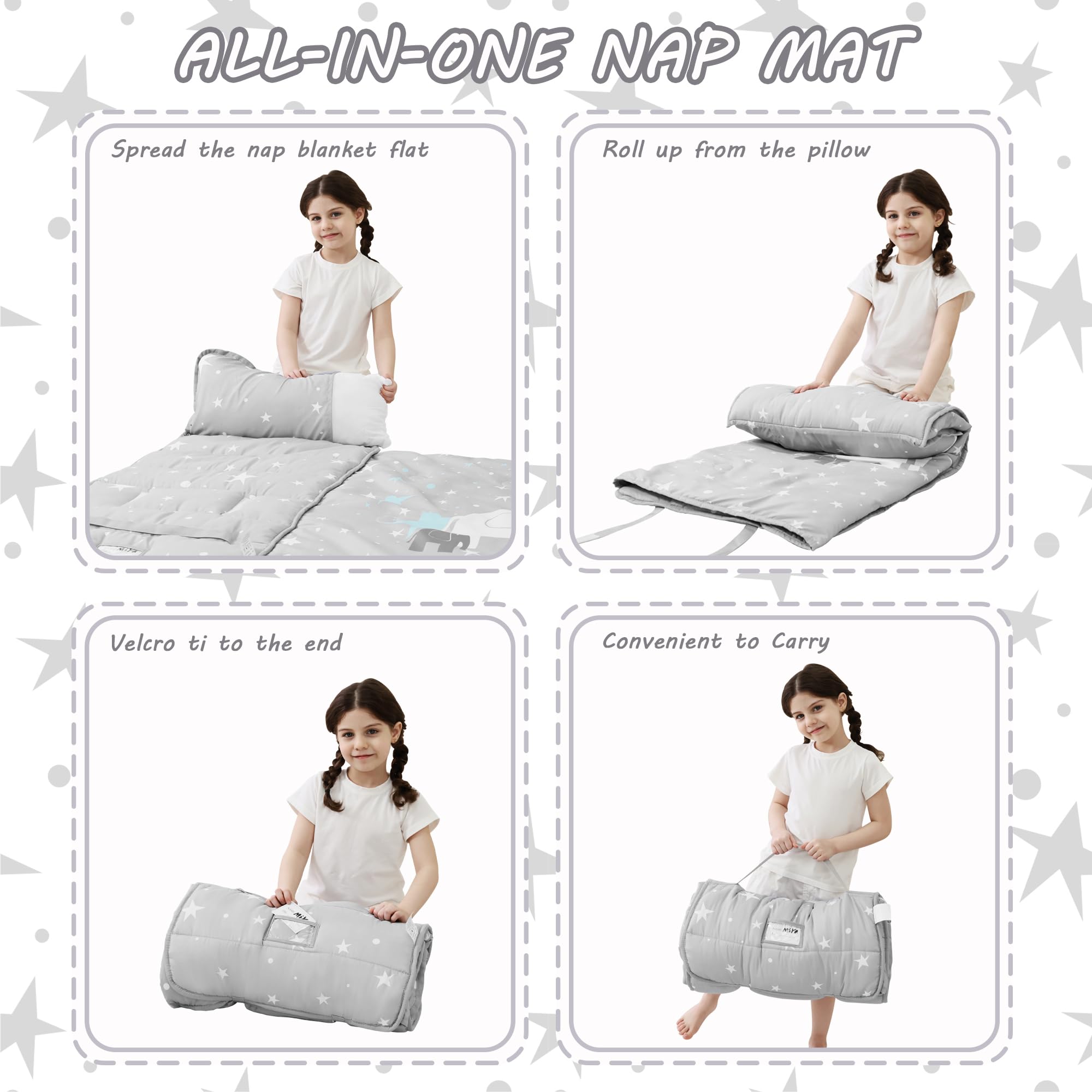 Cozy Comfort Nap Mat - Gray Elephant