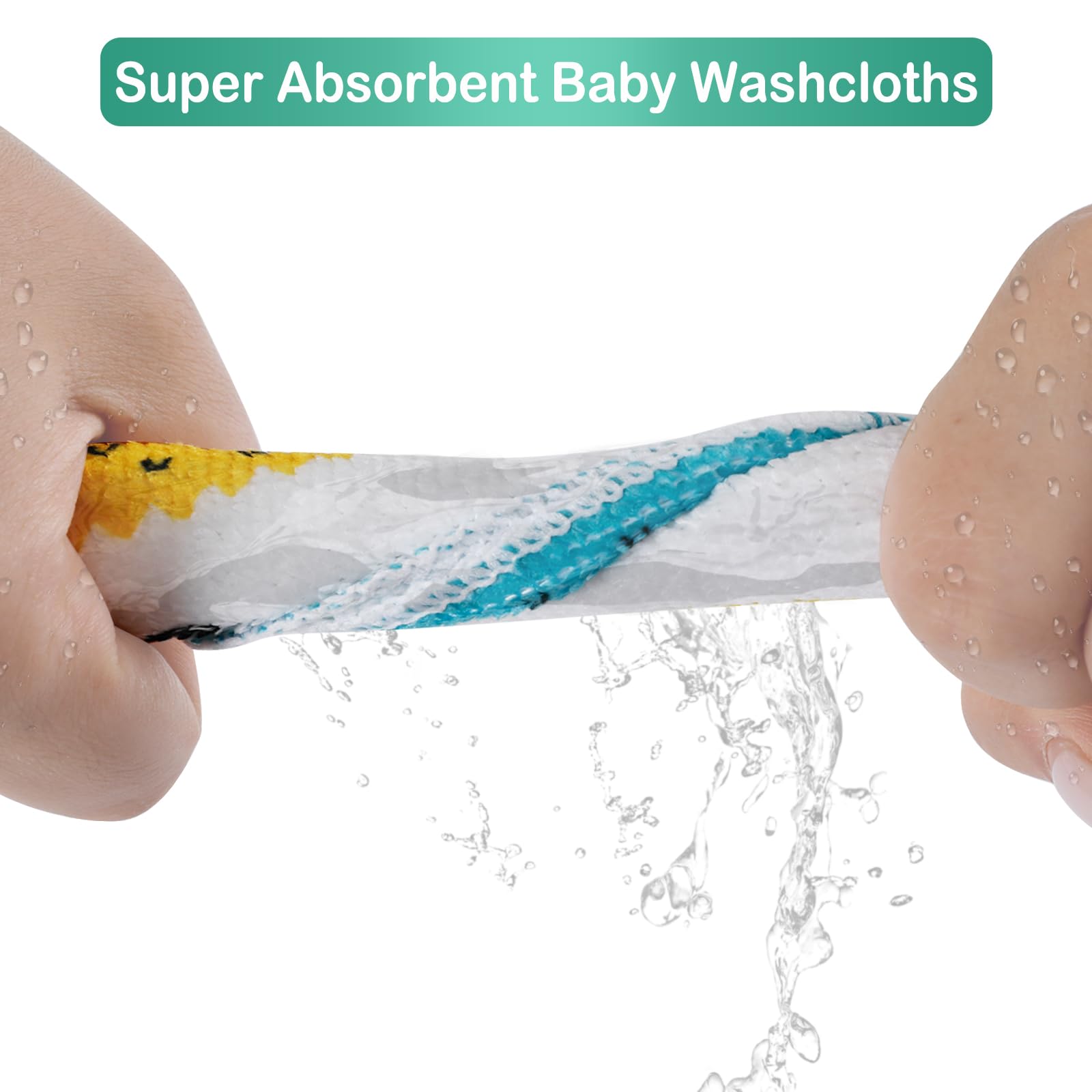 Crocodile 9x9 Baby Washcloths