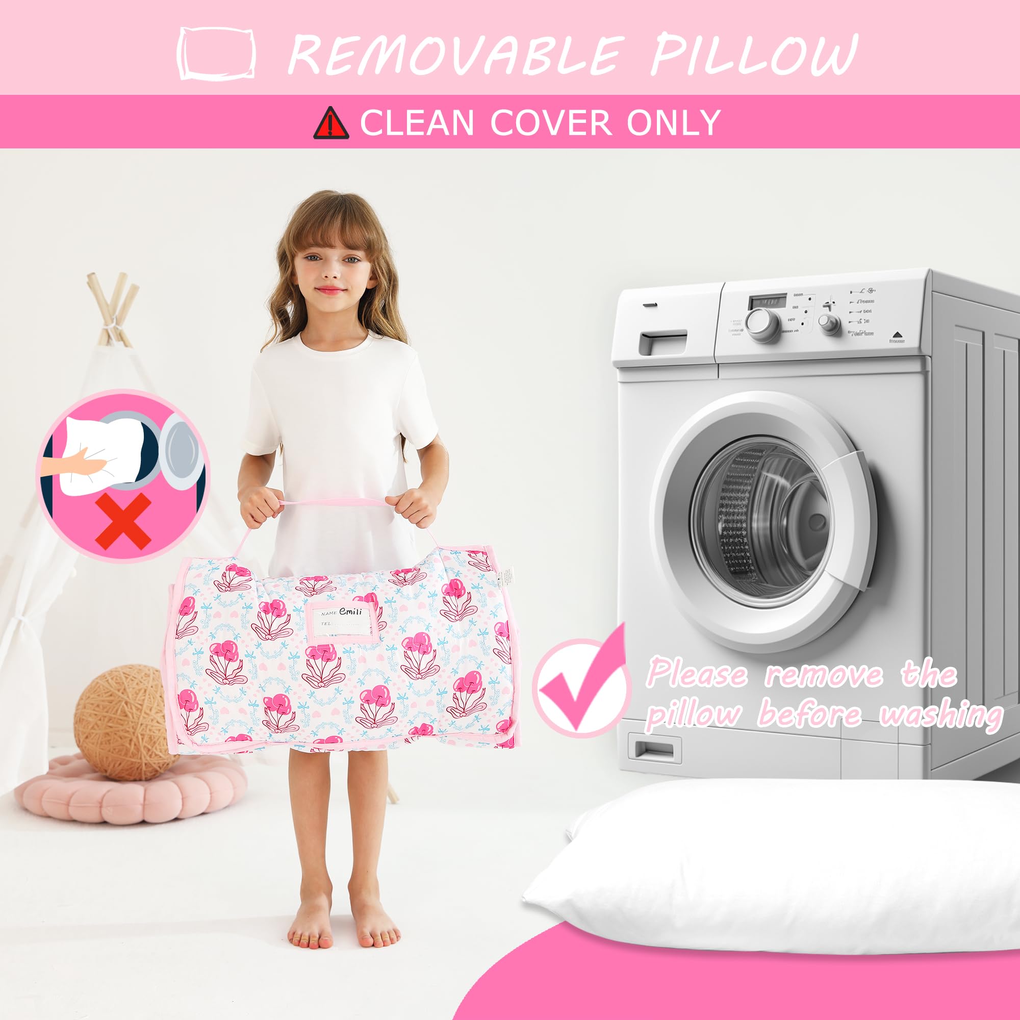 Cozy Comfort Nap Mat - Pink Cherry