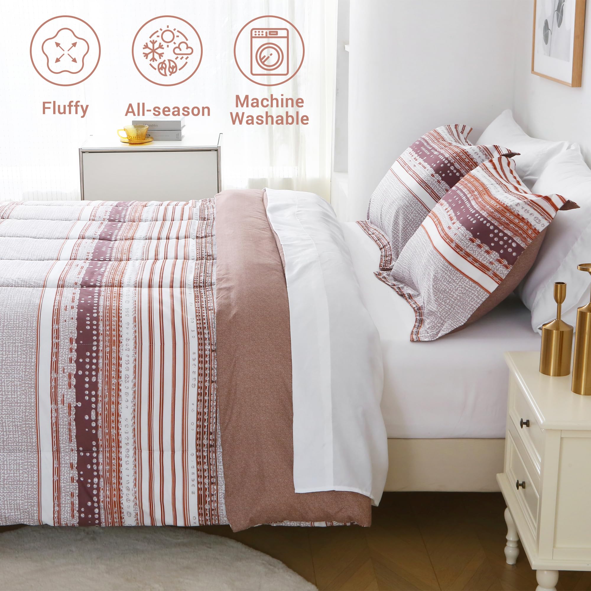 Rustic Stripe Comforter Set 7 Pieces