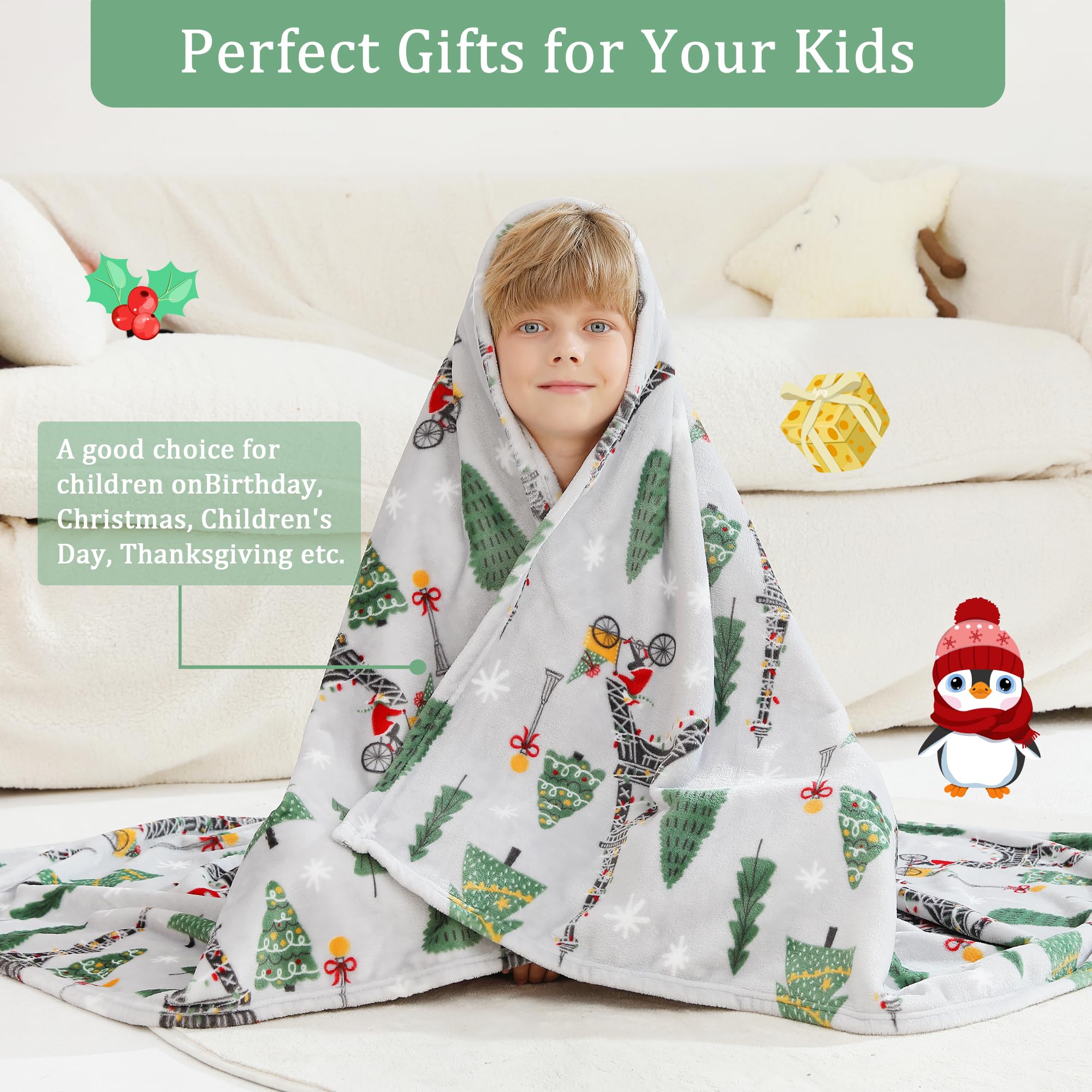 Christmas Tree Kids Throw Blanket 50" x 60"