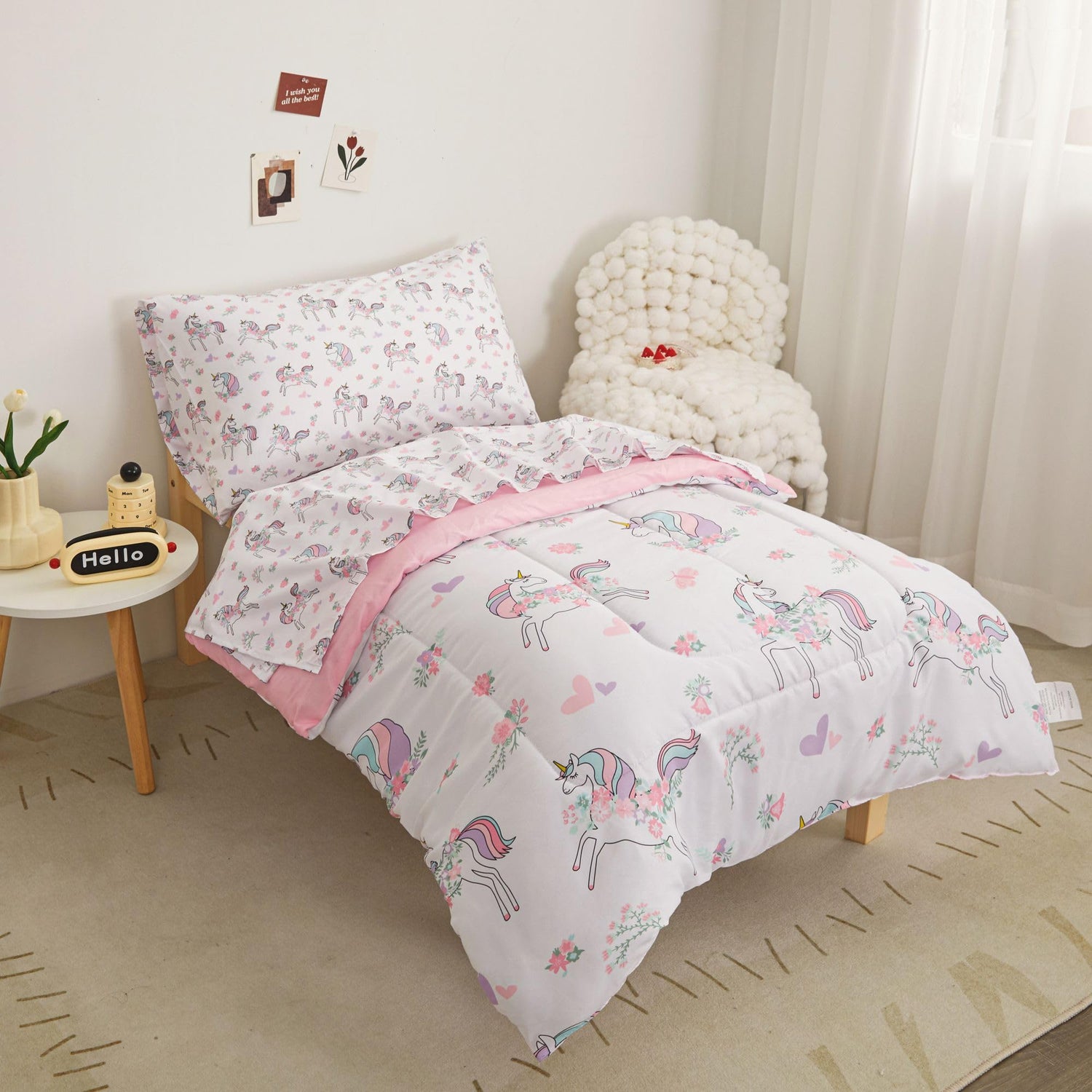Unicorn 4-Piece Toddler Comforter Set