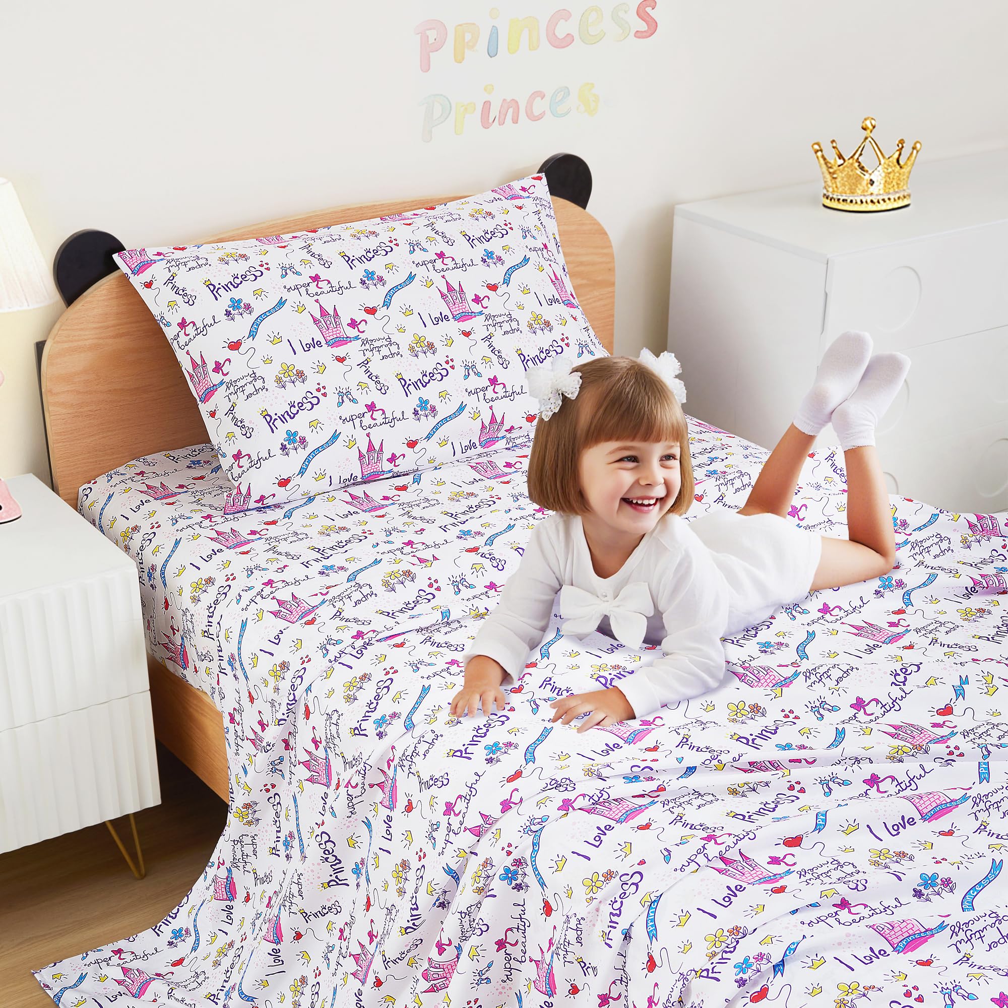 Castle Crystal Shoes Kids Bed Sheet Set