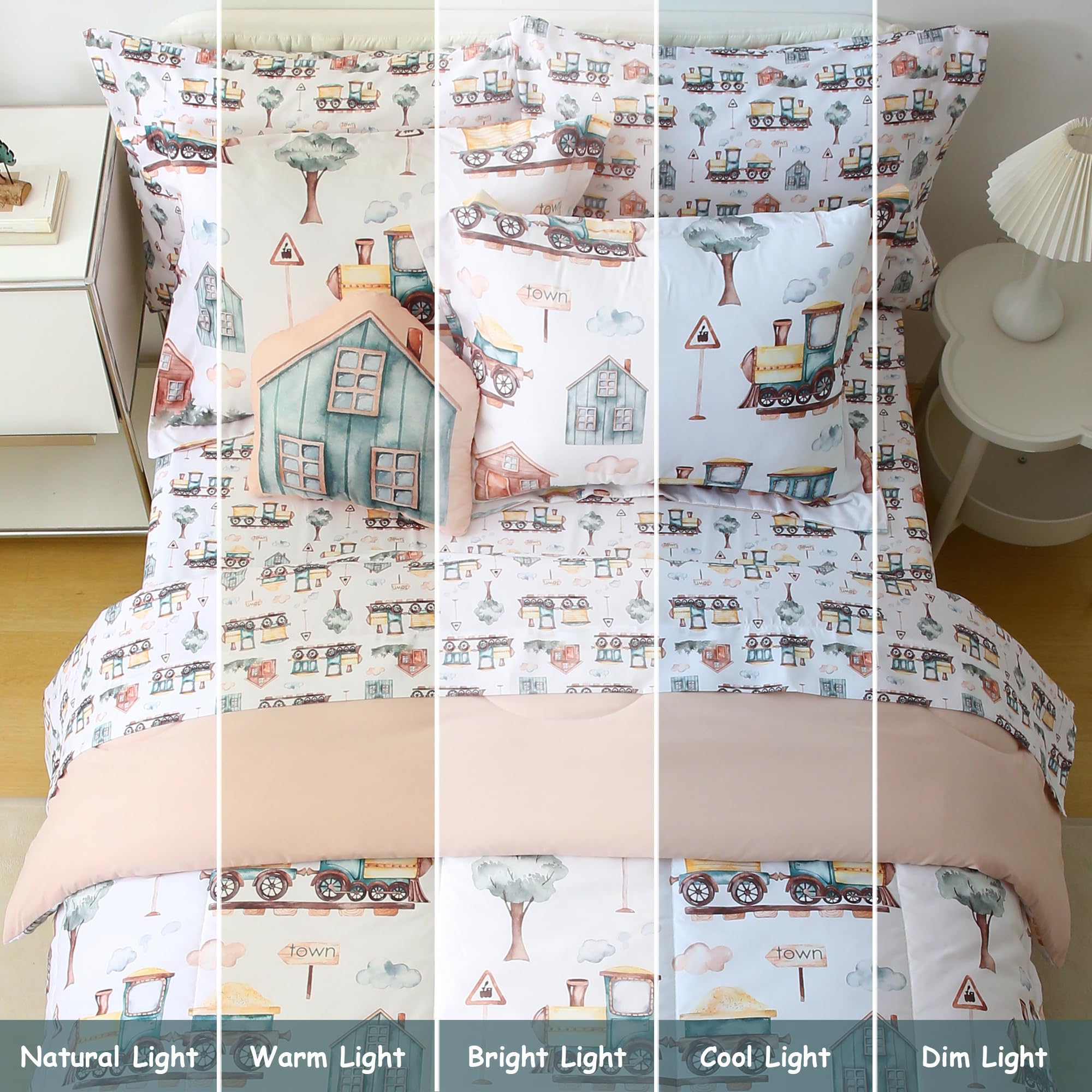 Country Train Town Comforter Sets for Kids– 6 or 8 Piece Options