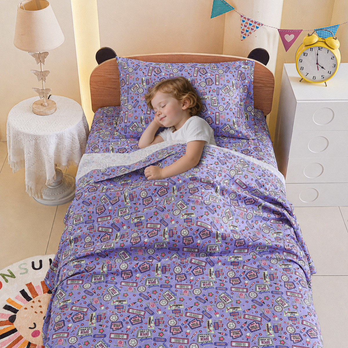Cool Girl Kids Microfiber Bed Sheet Set Deep Pocket Soft & Breathable